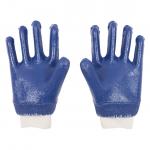 Blue Fully Coated Nitrile Gloves Customized Men Chemical And Heat Resistant Gloves for sale