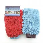 100% Polyester 1200gsm Microfiber Car Cleaning Wash Mitt With Elastic Cuff