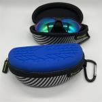 Hard Carabiner Shockproof  EVA Zipper Rubber Handle Contrast color Sports glasses case for sale