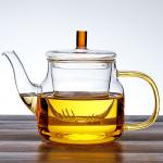 Durable Stovetop Safe Teapot , Borosilicate Glass Clear Teapot With Infuser