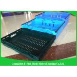 Customized Stackable Plastic Storage Bins , Collapsible Plastic Crates With Lids