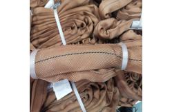 China Tan Polyester Round Sling Heavy Duty Jacket Twill Weave Pattern Vertical 6 Tons supplier