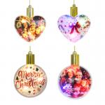 Sublimation Christmas Tree Hanging Ball With LED Custom Printing Christmas Ornaments for sale