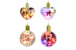 China Sublimation Christmas Tree Hanging Ball With LED Custom Printing Christmas Ornaments supplier