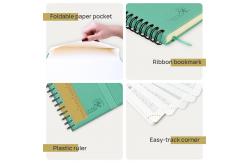 China Custom 4.25X6.75inch Mini Weekly Planner 2023 2023 Green PU Cover supplier