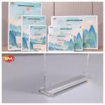 Fast Shipping Round Corner A4 Paper Menu T Shape Acrylic Sign Holder With Customized Size for sale