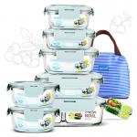 Stackable 1040ml 35oz Glass Food Container With Lids
