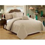 Quilts 5pcs Microfiber Bedding Set Solid Color Embossed Pattern for sale