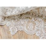 Ornament Wedding Floral Corded Lace Fabric Embroidered Tulle For Pallas Couture for sale