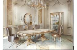 China American style luxury long dining table set with factory price supplier