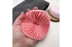 China Customized Logo Ellipse Pink Massager Brush Scalp Brush Silicone Back Bath Brushes Scrubbers supplier
