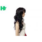 High Temperature Fiber Long Synthetic Wigs Side Fringe Light Brown for sale