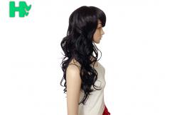 China High Temperature Fiber Long Synthetic Wigs Side Fringe Light Brown supplier