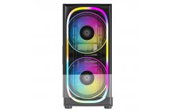 China ATX Chassis PC Gaming ARGB Acrylic Glass PC Case 2x200MM LED Lighting supplier