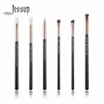 metal ferrule double crimped Mini Eye Brush Set Black And Rose Gold Color for sale