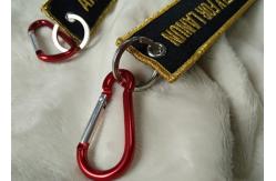 China 2.5cm 3D Gold Embroidery Logo Keychains supplier