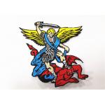 Santa Claus Logo Iron On Embroidered Patches With Velcro Backing Eco - Friendly