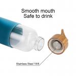 Non Toxic Portable Glass Water Bottle Open Mouth Design Easy To Carry