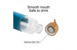 China Non Toxic Portable Glass Water Bottle Open Mouth Design Easy To Carry supplier