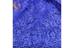 China Blue Wedding Lace Fabrics MDX Elegant Flower Pattern 135cm Width supplier