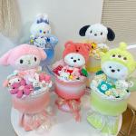 Chinese Valentine's Day Handmade Doll Bouquet Big-Eared Dog Design Perfect Gift for Birthday or Souvenir Multiple Color for sale