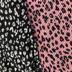 Medium Weight 150cm Polyester Pleated Crepe Fabric Leopard Printed Fabric