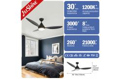 China High RPM Large Airflow Plastic Dimmable Remote Control Ceiling Fan With LED Light supplier