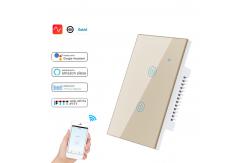 China Dimmable 2A WiFi RF Smart Switch 2gang Smart Light Switch Panel supplier