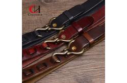 China High Durability Black Genuine Leather Belt With Zinc Alloy Buckle supplier