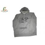 Embroidered Gray Hooded Sweatshirt Jacket Men Cotton Custom Pullover Hoodies for sale