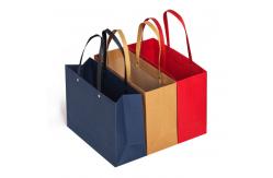 China Household Storage Bags Custom Logo Kraft Paper Bag with Disposable Patch Handle supplier