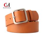 No Rust Ladies Leather Belt Retro Simple Square Buckle PU Leather Female for sale