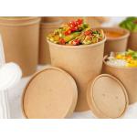 Disposable Kraft Paper Soup Bowl 16oz With Lid for sale