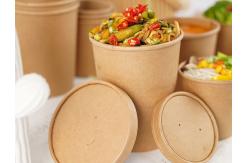 China Brown Recyclable Customized Paper Bowls With Lids , Free Sample Available supplier