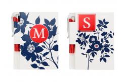China Flower White Printed Personalized Notebooks With Pen , Custom Notepads supplier