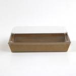 China Natural Kraft Paper Bread box with transparent lid Retangle box manufacturer