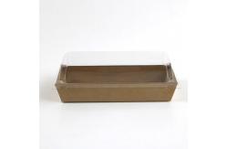 China Natural Kraft Paper Bread box with transparent lid Retangle box supplier