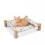 Blank Sublimation Linen Pet Nest Bed Detachable And Washable Wooden Sublimation Nest Cat Dog Bed for sale