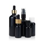 Empty Violet Black Dropper Screw Cap Glass Bottle for Essential Oil Hair Oil for sale