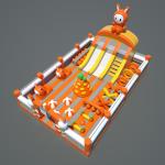 Inflatable Rabit Castle With Obstacles Park (Orange & White ） for sale