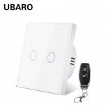 2Gang Smart Home Devices Wireless Remote Switch With Input Voltage 100-240Vac 50-60Hz And Tempered Glass Panel for sale