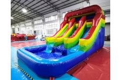 China 0.55mm PVC Outdoor Inflatable Water Slides With Pool supplier