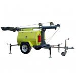 Plastic 9m Trailer Mobile Lighting Vehicle 6KW Diesel Generator With 400W*4LED Lights for sale