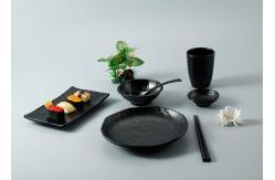 China Black 260cc 100% A5 Melamine Cups Mugs Go With Ramen Bowl supplier