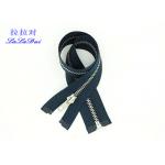 Silver Teeth 20 Inch Metal Separating Zipper Polyester Tape For Denim Coats