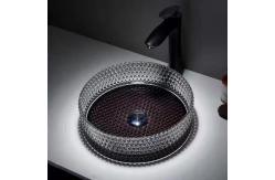 China Artwork Glass Vessel Basins Crystal Modern With Black Bottom supplier