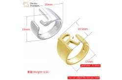 China Gold Plated Adjustable Initial Letter Ring Custom Alphabet Chunky Jewelry supplier