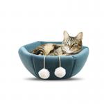 2-in-1 Foldable round shape deep sleep cat house durable cat pet bed breathable dog bed cave for sale