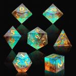 Customized Sharp Resin Dice Set Multi Color Dragon And Dungeon DND#RPG for sale