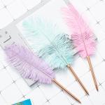 Colorful Feather Ball Point Pen Metal Creative Gift Ballpoint Pens For Office School for sale